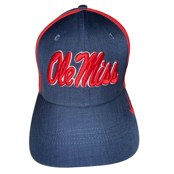 Nike Other - Nike Ole Miss Rebels Classic99 Dri-Fit Adjustable Hat Navy Red Embroidered Cap